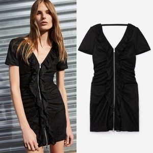 The Kooples Midnight Fitted Black Lace Mini Dress NWT Size Large